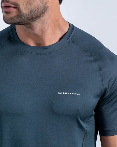 Camiseta Manga Corta Espalda En Malla,  Color Verde Oscuro Para Hombre
