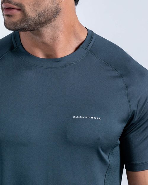 Camiseta Manga Corta Espalda En Malla,  Color Verde Oscuro Para Hombre