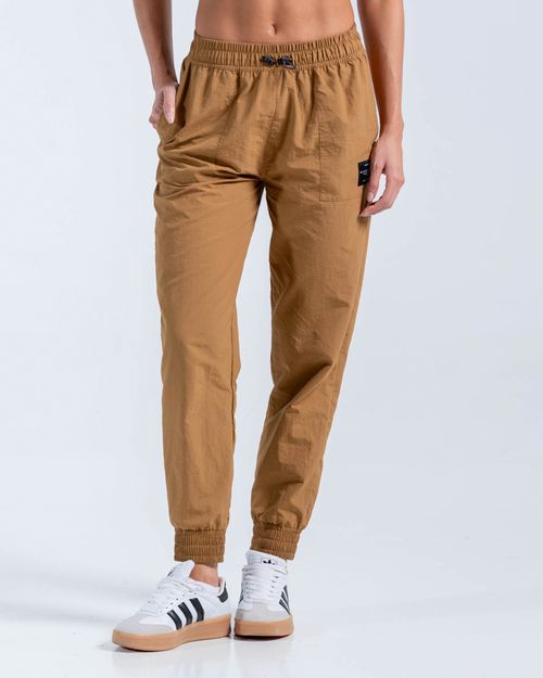 Jogger Tiro Alto Con Bota Ajustable,  Color Cafe Para Mujer