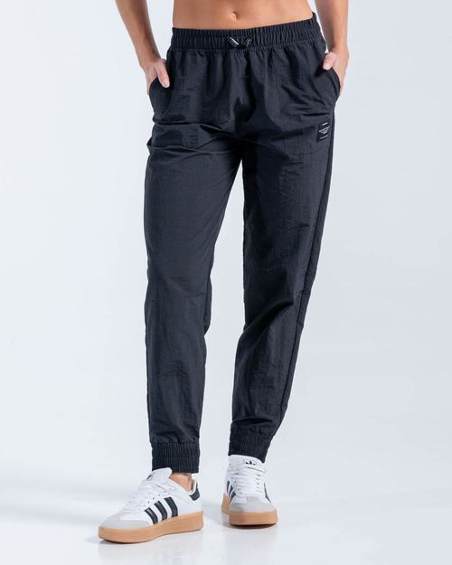 Jogger Tiro Alto Con Bota Ajustable,  Color Negro  Para Mujer