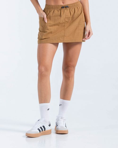 Falda Cargo,  Color Cafe Para Mujer