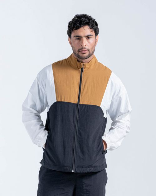Chaqueta De Bloques,  Color Blanco Para Hombre