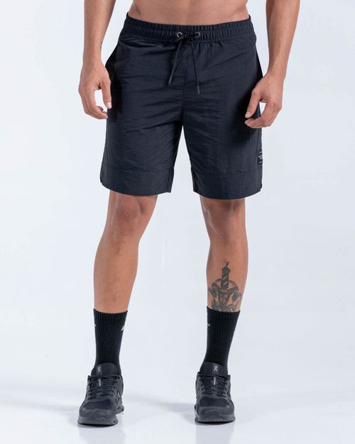 Pantaloneta De Bloques,  Color Negro  Para Hombre