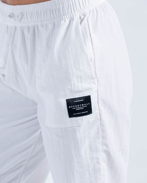Jogger Tiro Alto Con Bota Ajustable,  Color Blanco Para Mujer