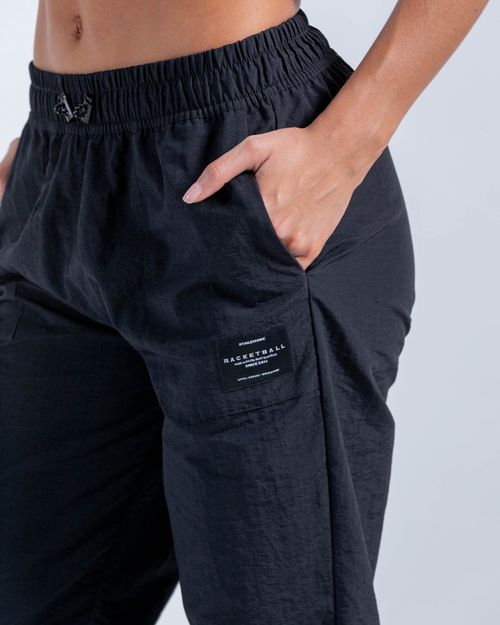 Jogger Tiro Alto Con Bota Ajustable,  Color Negro  Para Mujer