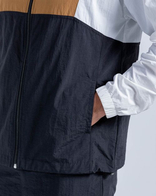 Chaqueta De Bloques,  Color Blanco Para Hombre