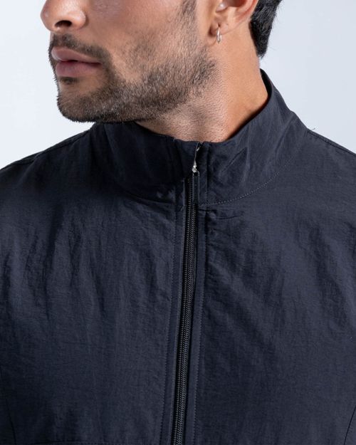 Chaqueta De Bloques,  Color Negro  Para Hombre