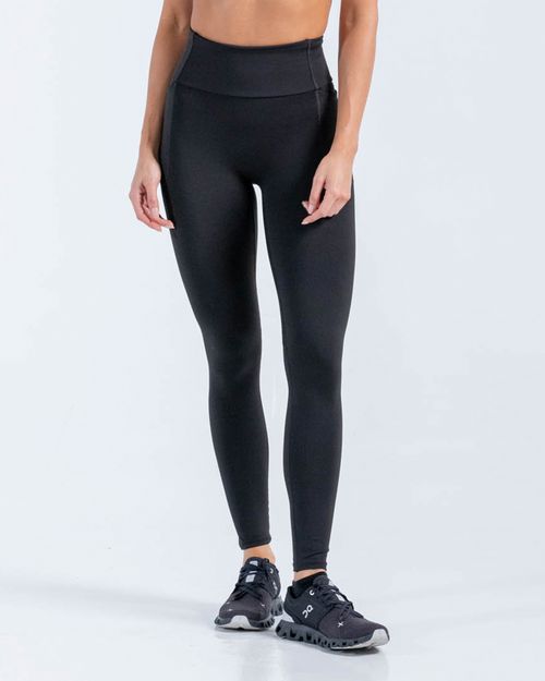 Leggings Con Bolsillos Laterales,  Color Negro  Para Mujer