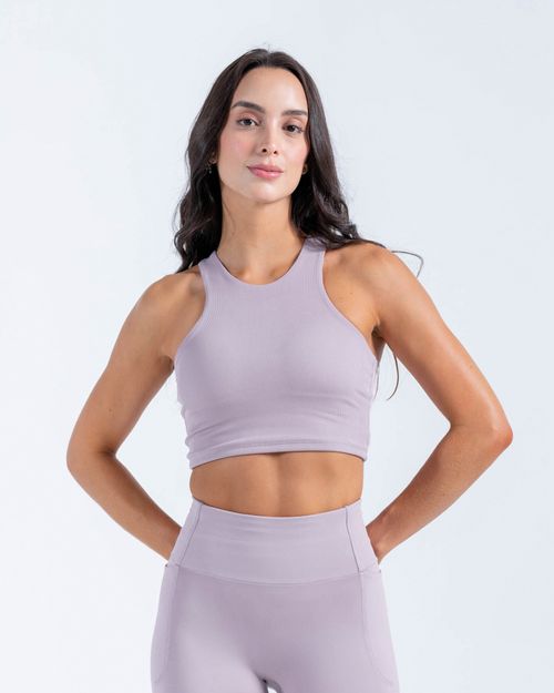 Crop Top Tipo Esqueleto,  Color Mora Para Mujer