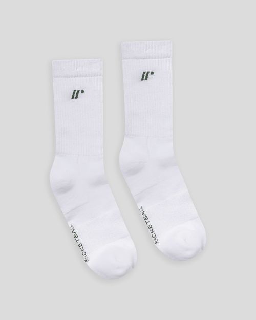 Media Larga,  Color Blanco/Verde Para Unisex