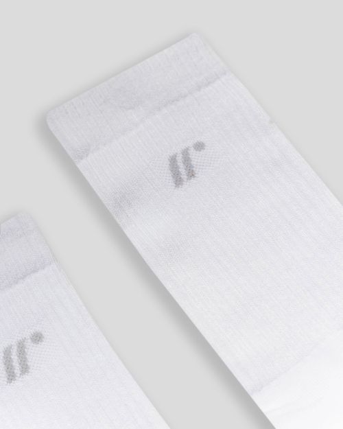 Media Larga,  Color Blanco/Jaspe Para Unisex