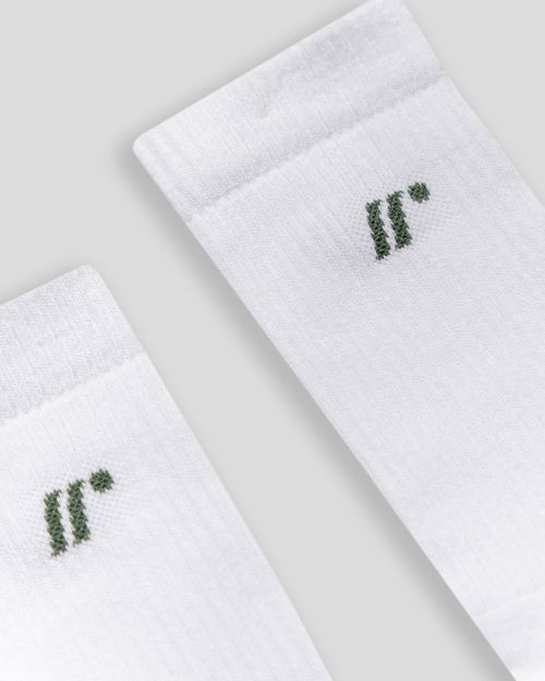 Media Larga,  Color Blanco/Verde Para Unisex