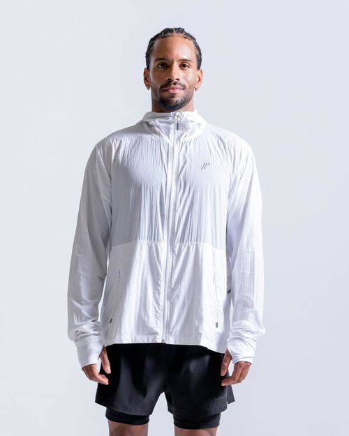 Chaqueta Vento Rompeviento Ultra Liviana,  Color Blanco Para Hombre