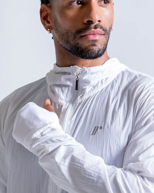 Chaqueta Vento Rompeviento Ultra Liviana,  Color Blanco Para Hombre