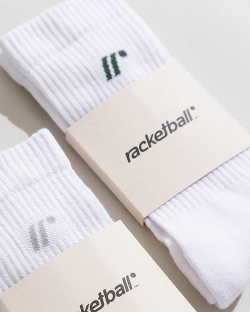 Media Larga,  Color Blanco/Verde Para Unisex