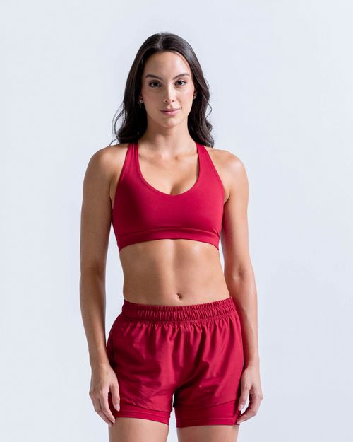 Top Con Tirantes Cruzados En Espalda,  Color Rojo Para Mujer