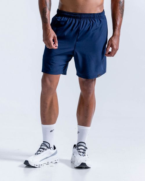 Pantaloneta Tela Transpirable Con Licra,  Color Azul Oscuro  Para Hombre