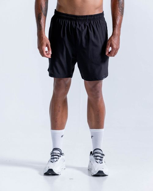 Pantaloneta Tela Transpirable Con Licra,  Color Negro  Para Hombre