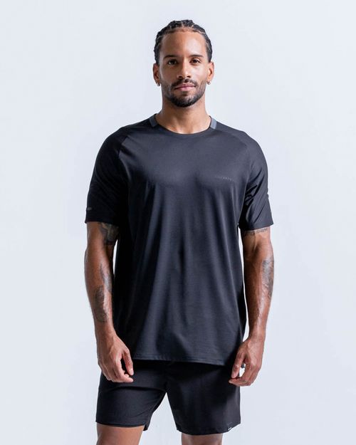 Camiseta Deportiva Con Aberturas,  Color Negro  Para Hombre