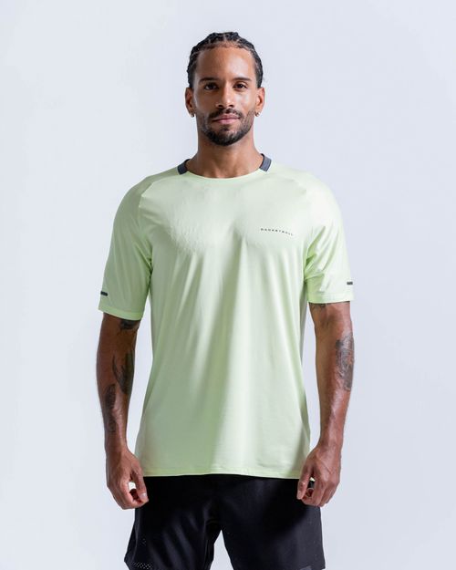 Camiseta Deportiva Con Aberturas,  Color Verde Lima Para Hombre