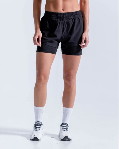 Short Running Con Licra Interna,  Color Negro  Para Mujer