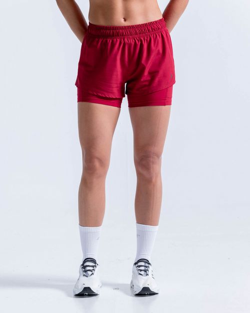 Short Running Con Licra Interna,  Color Rojo Para Mujer
