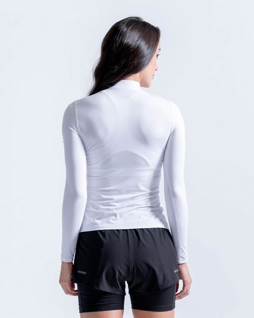 Camibuzo Ajustado Con Cremallera,  Color Blanco Para Mujer