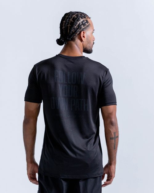 Camiseta En Malla Con Estampado,  Color Negro  Para Hombre