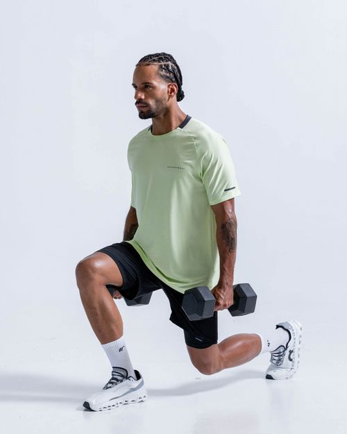 Camiseta Deportiva Con Aberturas,  Color Verde Lima Para Hombre