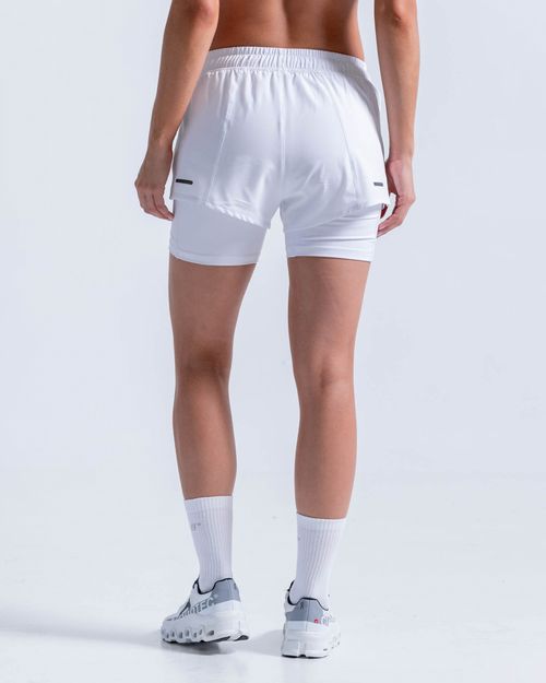 Short Running Con Licra Interna,  Color Blanco Para Mujer
