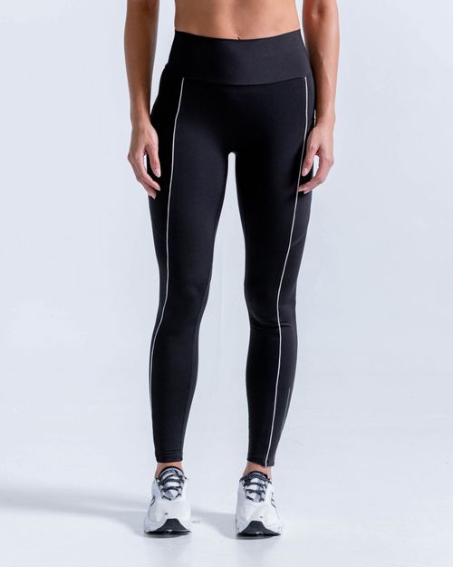 Leggings Con Bolsillos Laterales,  Color Negro  Para Mujer