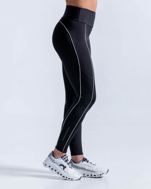 Leggings Con Bolsillos Laterales,  Color Negro  Para Mujer