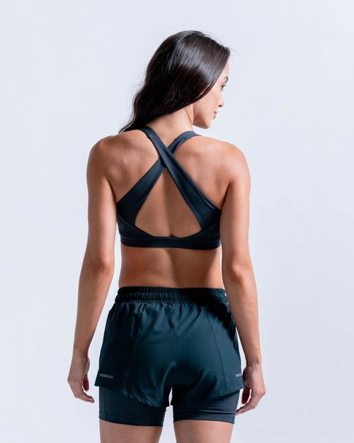 Top Con Tirantes Cruzados En Espalda,  Color Verde Oscuro Para Mujer