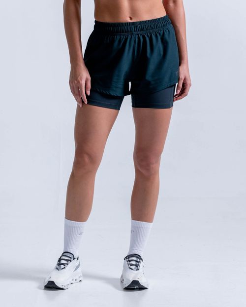 Short Running Con Licra Interna,  Color Verde Oscuro Para Mujer