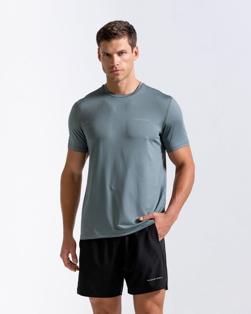 Camiseta-Deportiva-Cuello-Redondo--Color-Verde--Para-Hombre--
