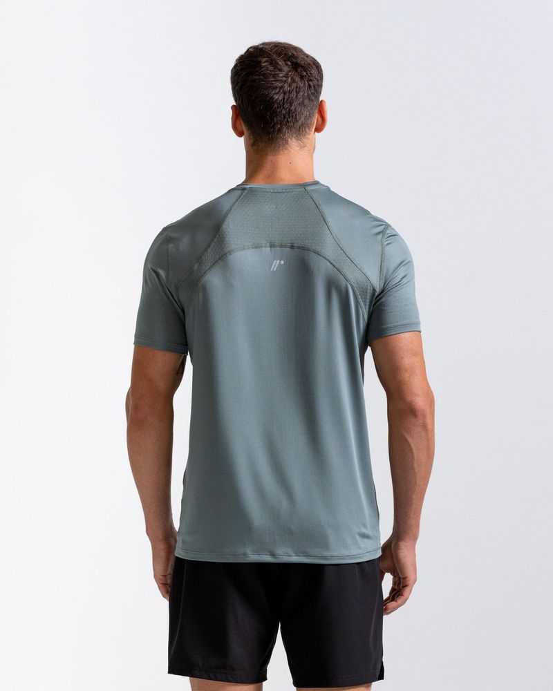 Camiseta-Deportiva-Cuello-Redondo--Color-Verde--Para-Hombre--