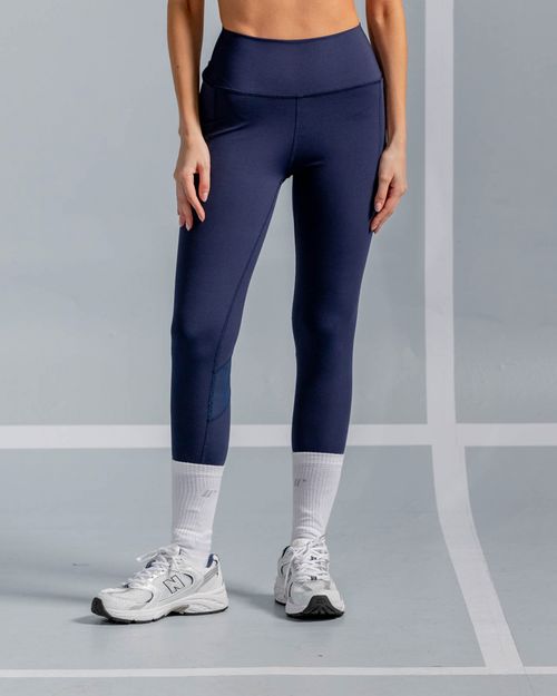 Leggings Con Bolsillos Laterales,  Color Azul Oscuro  Para Mujer