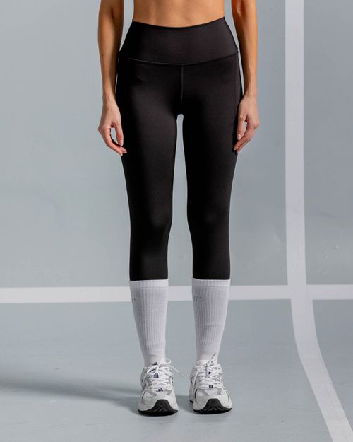 Leggings Con Bolsillos Laterales,  Color Negro  Para Mujer