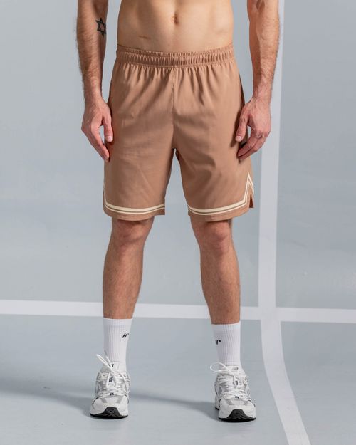 Pantaloneta Con Aberturas Laterales,  Color Arena  Para Hombre