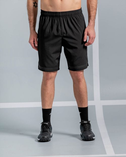 Pantaloneta Con Aberturas Laterales,  Color Negro  Para Hombre