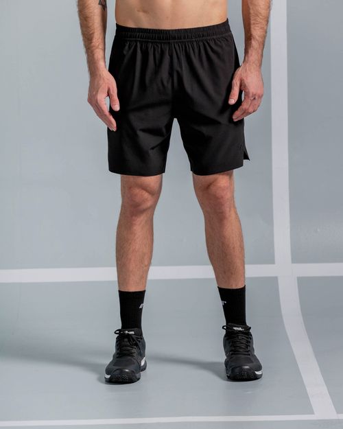Pantaloneta Con Aberturas Laterales,  Color Negro  Para Hombre