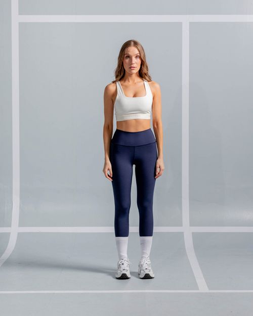 Top Soporte Alto Con Abertura En Espalda,  Color Marfil Para Mujer