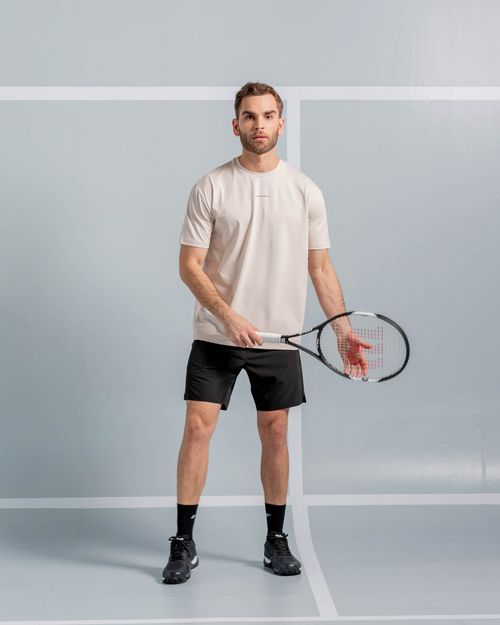 Camiseta Amplia Con Estampado En Espalda,  Color Arena  Para Hombre