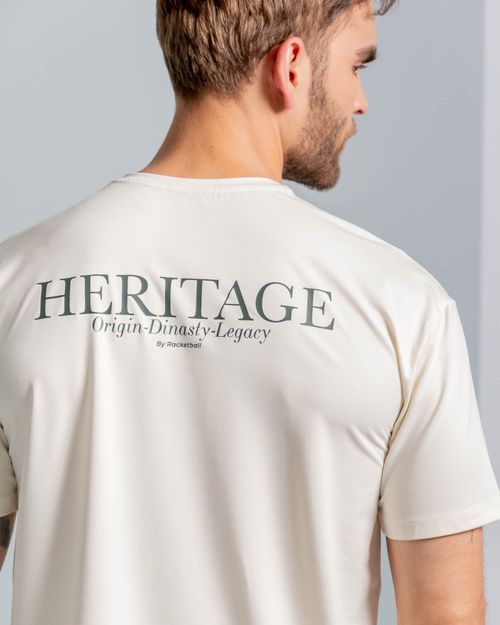 Camiseta Amplia Con Estampado En Espalda,  Color Marfil Para Hombre