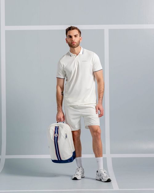 Camiseta Tipo Polo Detalles Contraste,  Color Marfil Para Hombre