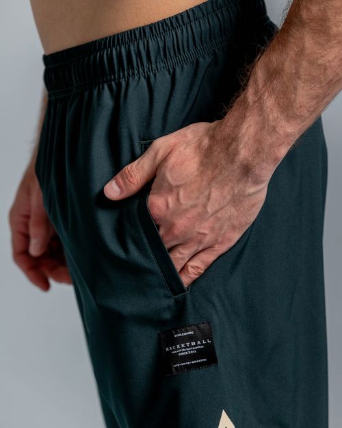 Pantaloneta Con Aberturas Laterales,  Color Verde Oscuro Para Hombre