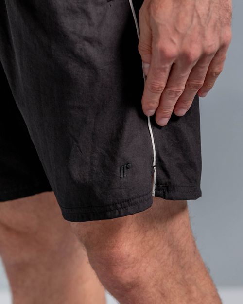 Pantaloneta Con Detalles En Contraste,  Color Negro  Para Hombre