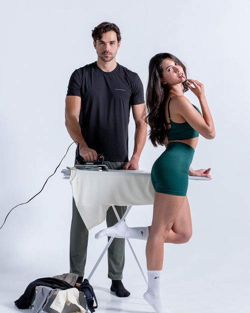 Pantalón Con Pretina En Elástico,  Color VERDE  Para Hombre