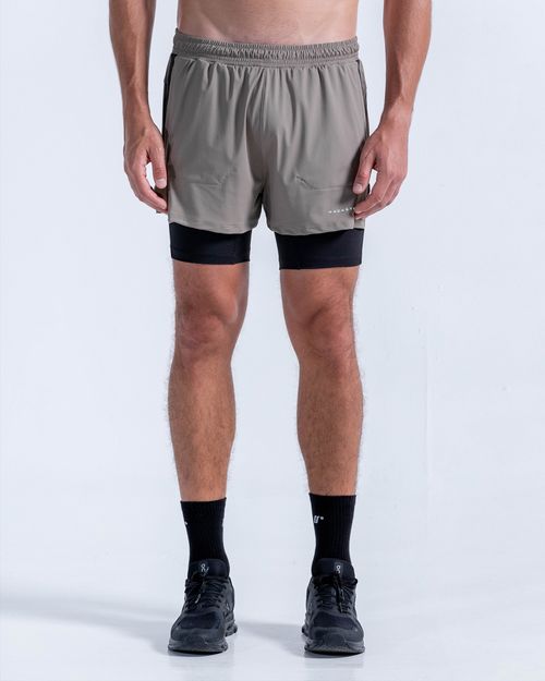 Short Running con Licra Interna,  Color CAQUI  Para Hombre