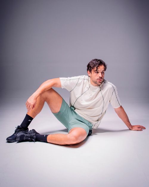 Camiseta Oversized Boxy Con Contraste,  Color MARFIL Para Hombre